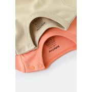 Set 2 body-uri cu maneca lunga bebe unisex -100% bumbac organic - Roz/Crem, Baby Cosy (Marime: 3-6 Luni) JEMBC-CSY3025-3