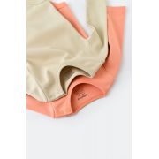 Set 2 body-uri cu maneca lunga bebe unisex -100% bumbac organic - Roz/Crem, Baby Cosy (Marime: 6-9 luni) JEMBC-CSY3025-6