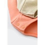 Set 2 body-uri cu maneca lunga bebe unisex -100% bumbac organic - Roz/Crem, Baby Cosy (Marime: 9-12 luni) JEMBC-CSY3025-9