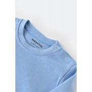 Set bluzita cu maneca lunga si panataloni lungi - bumbac organic 100% - Bleu, Baby Cosy (Marime: 6-9 luni) JEMBC-CSY3031-6
