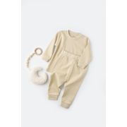 Set bluzita cu maneca lunga si panataloni lungi - bumbac organic 100% - Crem, Baby Cosy (Marime: 6-9 luni) JEMBC-CSY3027-6