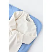 Set bluzita cu maneca lunga si panataloni lungi - bumbac organic 100% - Ecru, Baby Cosy (Marime: 18-24 Luni) JEMBC-CSY3028-18