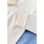 Set bluzita cu maneca lunga si panataloni lungi - bumbac organic 100% - Ecru, Baby Cosy (Marime: 6-9 luni) JEMBC-CSY3028-6