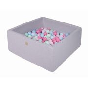 Piscina Uscata Cu 200 De Bile (baby Blue, Mint, Roz Deschis, Roz Pastel) Meowbaby  , 90x90x40 Cm, Gri Pjbmek056