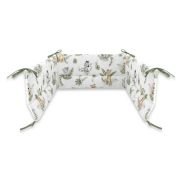 Qmini - Aparatoare pentru patut 140X70 cm, Din bumbac, 210x30 cm, Cu panglici, Safari BYN6426972015905