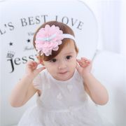 Bentita roz cu floare din tulle MDMY-FD-103