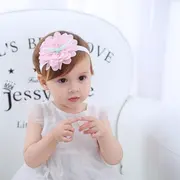 Bentita roz cu floare din tulle MDMY-FD-103