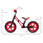 Bicicleta fara pedale cu cadru din magneziu kidwell comet - black red edeedirobicom01a2