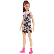 PAPUSA BARBIE FASHIONISTA SATENA CU ROCHIE CU IMPRIMEU FLORAL VIVMTFBR37_HBV19