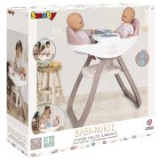 Scaun de masa pentru papusi smoby baby nurse twin 2 in 1 maro hubs7600220371