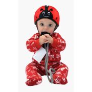 Casca protectie bebelusi cu spuma flexibila, ultrausoara, reglabila, 7-24 luni, rosie, SafeHeadBaby Ladybird, SHB001