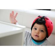 Casca protectie bebelusi cu spuma flexibila, ultrausoara, reglabila, 7-24 luni, rosie, SafeHeadBaby Ladybird, SHB001