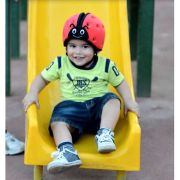 Casca protectie bebelusi cu spuma flexibila, ultrausoara, reglabila, 7-24 luni, rosie, SafeHeadBaby Ladybird, SHB001