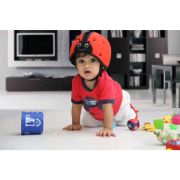 Casca protectie bebelusi cu spuma flexibila, ultrausoara, reglabila, 7-24 luni, rosie, SafeHeadBaby Ladybird, SHB001