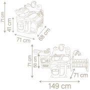 Centru de ingrijire pentru papusi smoby baby nurse doll`s play center maro cu 23 accesorii hubs7600220376