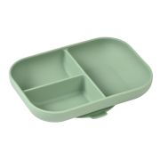 Farfurie compartimentata din silicon cu ventuza Beaba Sage Green ERF3384349135492