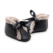 Ghetute negre imblanite cu fundita din satin LIXH0223-2-p23