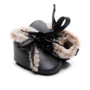 Ghetute negre imblanite cu fundita din satin LIXH0223-2-p23