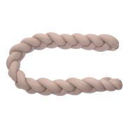 Aparatoare Laterala Pat Bumper Impletit Cu Inchidere Velcro, Bumbac Tricot Bej, 180x21 Cm Pjb844101