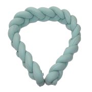 Aparatoare Laterala Pat Bumper Impletit Cu Inchidere Velcro, Bumbac Tricot Mint, 180x21 Cm Pjb844111