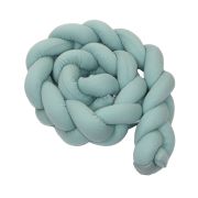 Aparatoare Laterala Pat Bumper Impletit Cu Inchidere Velcro, Bumbac Tricot Mint, 180x21 Cm Pjb844111
