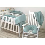 Aparatoare Laterala Pat Bumper Impletit Cu Inchidere Velcro, Bumbac Tricot Mint, 180x21 Cm Pjb844111