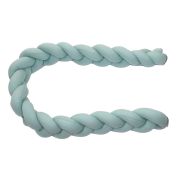 Aparatoare Laterala Pat Bumper Impletit Cu Inchidere Velcro, Bumbac Tricot Mint, 180x21 Cm Pjb844111