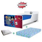 Pat Start Barca 2-12 ani + saltea 160x80x12 cm + husa impermeabila - PC-PCH-PRO-STR-FTB-BARC-80