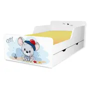 Pat de copii 2-12 ani Chit varianta cu sertar, fara saltea - PC-P-SRT-CHIT-80