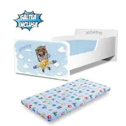 Pat copii Start Aviator 2-12 ani cu saltea din lana inclusa - PC-P-MOK-AVT-80