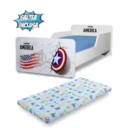 Pat copii Start Captain America 2-12 ani cu saltea din lana inclusa - PC-P-MOK-CPT-80
