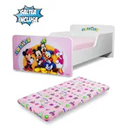 Pat pentru Fetite Start ClubHouse destinat copiilor de la varsta de 2 la 8 ani,  varianta cu saltea cu lana PC-P-MOK-CHF-70