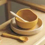 Petite&Mars - Farfurie din silicon fara BPA, Cu ventuza, TAKE&MATCH, 6 luni+, 400 ml, Bej BYN708818