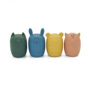 Petite&Mars - Set 4 jucarii de baie Amigos, Din silicon, Fara BPA, 6 luni+, Multicolor BYN598815