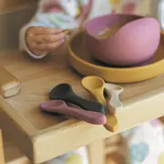 Petite&Mars - Set tacamuri din silicon fara BPA, Take&Match, 6 luni+, Bej BYN709818