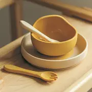 Petite&Mars - Set tacamuri din silicon fara BPA, Take&Match, 6 luni+, Bej BYN709818