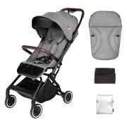 Carucior sport pliabil ultracompact pentru calatorii Espoo+, Evening Shadow, Gri inchis, Skiddou JEMsk_2020052