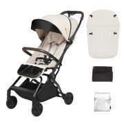 Carucior sport pliabil ultracompact pentru calatorii Espoo+, Vanilla Delight, Beige, Skiddou - Editie Limitata JEMsk_2020055