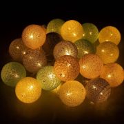 Ghirlanda luminoasa cu 20 globuri textile cu led springos roz/turcoaz lvtkcl0152