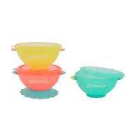 set 3 boluri colorate pentru mancare, cu suport inclus bbbb005108