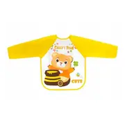Bocioland - Baveta impermeabila, Cu maneci lungi, Dimensiune 40x35 cm, Teddy Bear BYNBOC0560