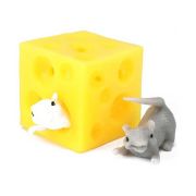 Jucarie antistres Cascaval cu 2 soriceii elastici, 5 cm Toi-Toys TT35098A BBJTT35098A_Initiala