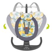 Lionelo - Balansoar si sezlong copii, Ralf, 2 in 1, Electric, Cu telecomanda si cablu USB, Cu miscare laterala de balansare si 5 niveluri diferite de viteza, Cu 12 melodii, Gri BYNLO-RALF_GREY_CONCRETE