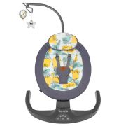 Lionelo - Balansoar si sezlong copii, Ralf, 2 in 1, Electric, Cu telecomanda si cablu USB, Cu miscare laterala de balansare si 5 niveluri diferite de viteza, Cu 12 melodii, Gri BYNLO-RALF_GREY_CONCRETE