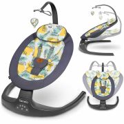 Lionelo - Balansoar si sezlong copii, Ralf, 2 in 1, Electric, Cu telecomanda si cablu USB, Cu miscare laterala de balansare si 5 niveluri diferite de viteza, Cu 12 melodii, Gri BYNLO-RALF_GREY_CONCRETE