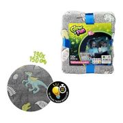Paturica cu dinozauri fosforescenti,  130x150 cm Toi-Toys TT35562A BBJTT35562A_Gri