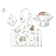 MimiNu - Set Micutul bucatar, Cu sort, o boneta si accesoriu pentru vase calde, Lulu Natural BYN6426972017244