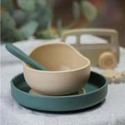 Petite&Mars - Bol din silicon fara BPA, Cu ventuza, TAKE&MATCH, 6 luni+, 350 ml, Verde Inchis BYN707817
