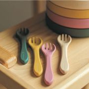 Petite&Mars - Set tacamuri din silicon fara BPA, Take&Match, 6 luni+, Verde inchis BYN709817