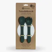 Petite&Mars - Set tacamuri din silicon fara BPA, Take&Match, 6 luni+, Verde inchis BYN709817